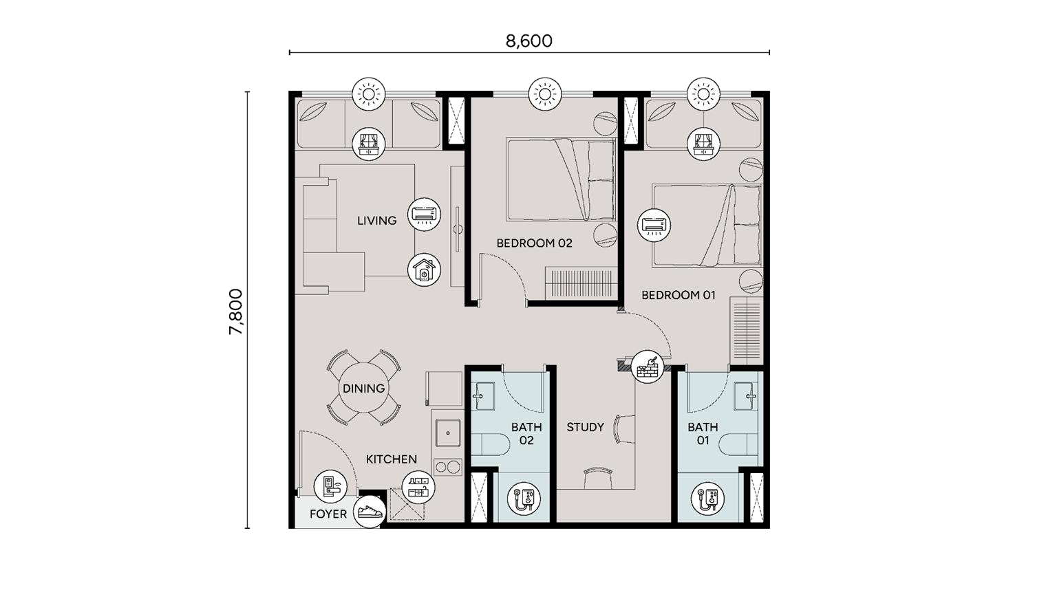 Ophira Resort Residences Type B floor plan