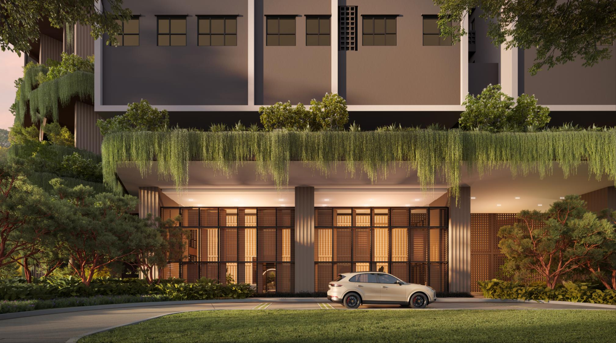 Ophira Resort Residences — Lobby Drop-off · Official artist’s impression