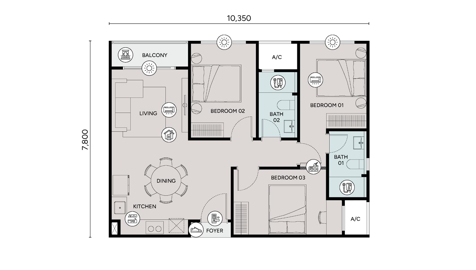 Ophira Resort Residences Type C2 official floor plan