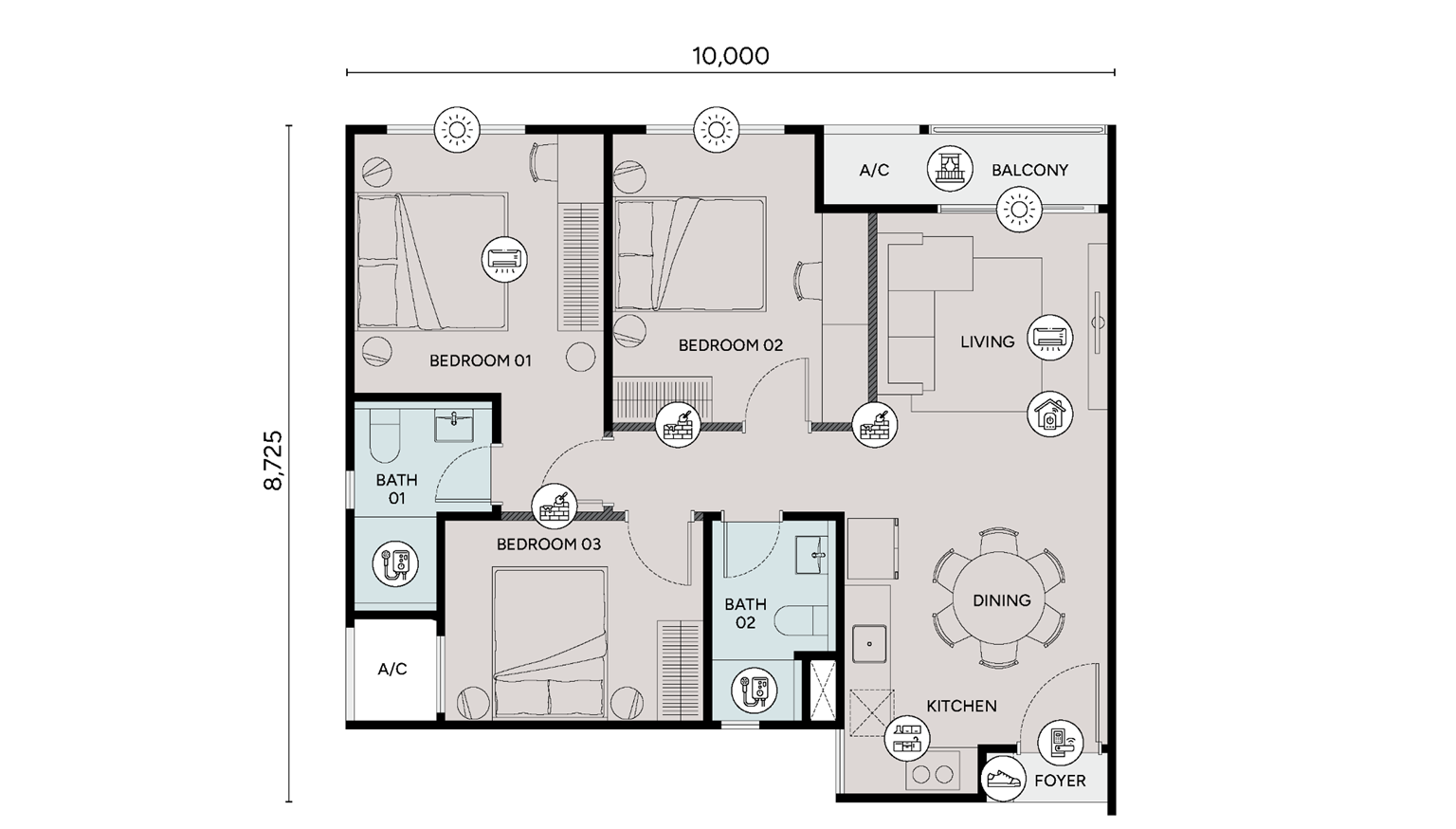 Ophira Resort Residences Type C4 official floor plan