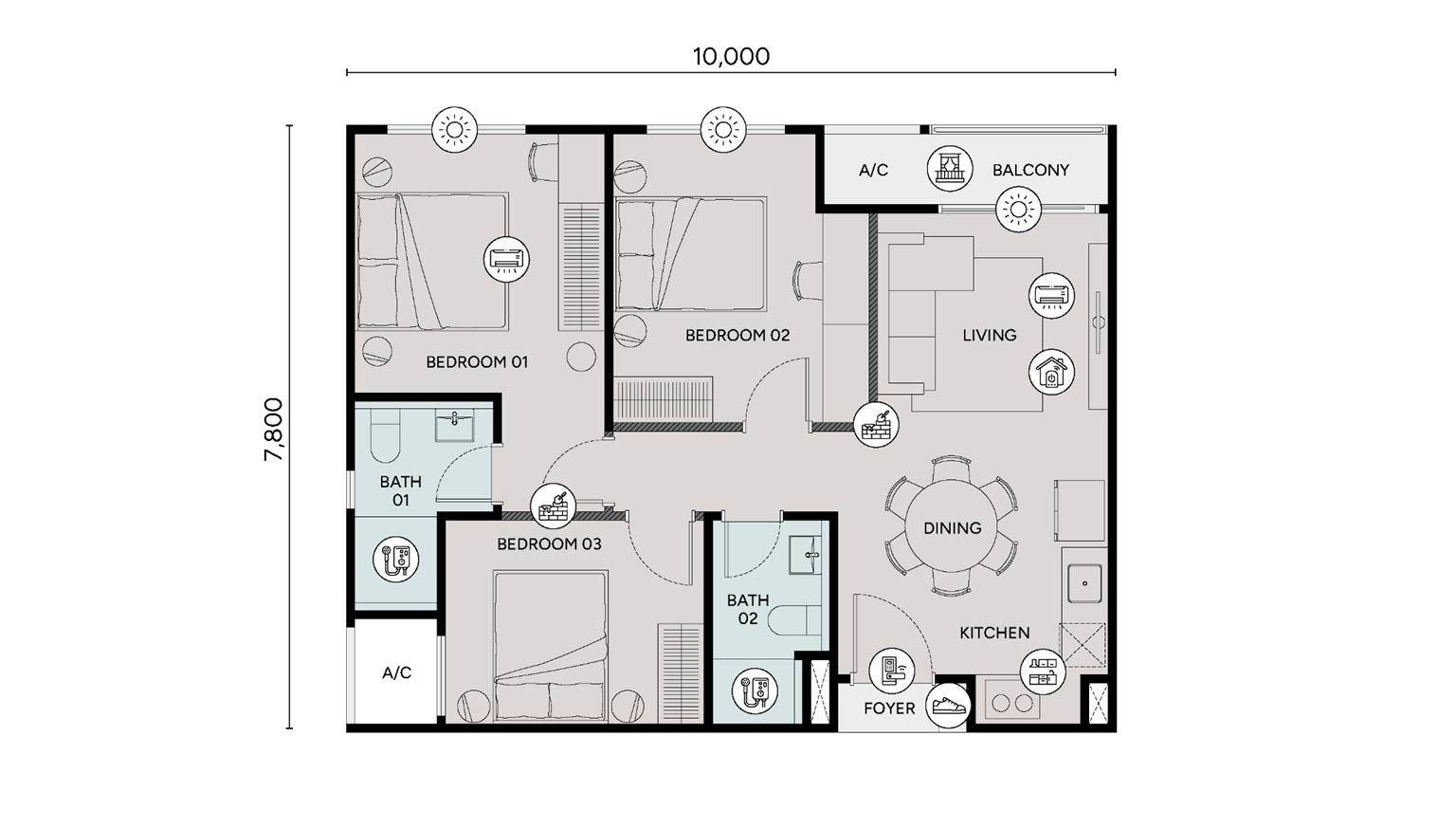 Ophira Resort Residences Type C official floor plan